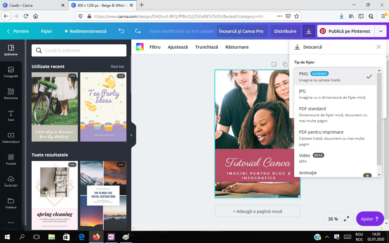 tutorilal canva imagini blog penultimul pas